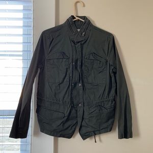Army green throw over jacket